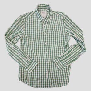 Guess Button Up Long Sleeve Denim Plaid Casual Dress Shirt Men's Top Size M
